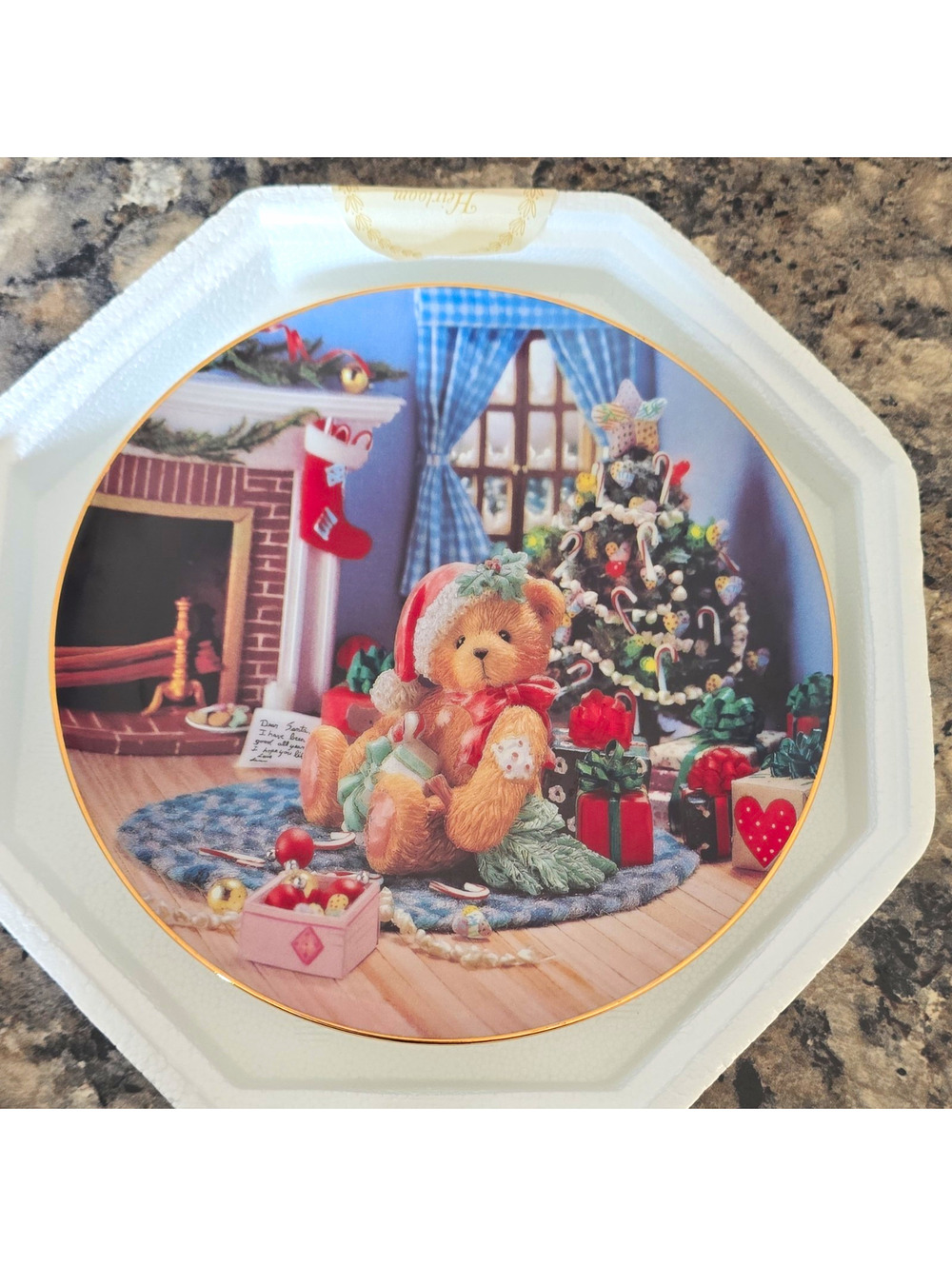 Hamilton Collection Happy Holidays, Friend Cherished Teddies Plate 4282A